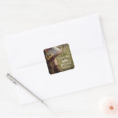 Cowgirl en Sunflower Western Weddenschap Dank je Vierkante Sticker (Envelop)