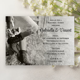 Cowgirl en zonnebloemen Landrepetitie Dinner Kaart