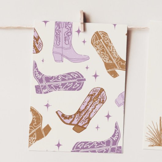 Cowgirl "End Piece" Hoge Stoel Bunting Banner Kaar Kaart