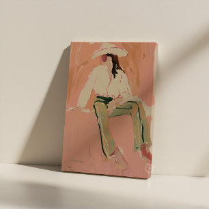 Cowgirl esthetisch uitgerekt canvas afdruk