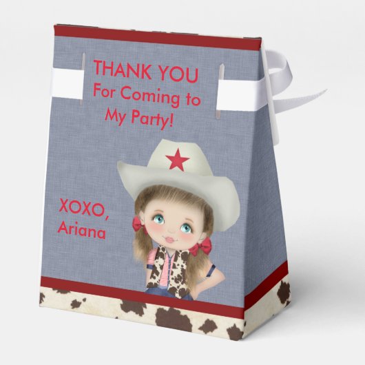 Cowgirl Favor Box Bedankdoosjes (Achterkant)