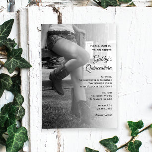 Cowgirl Fence Barn Party Quinceañera Kaart