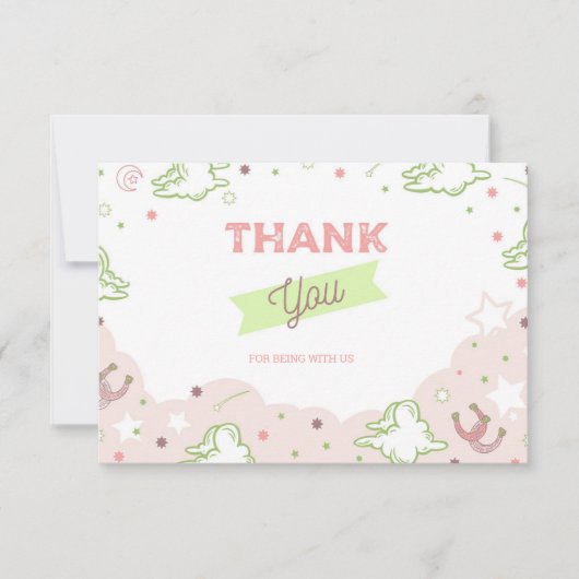 Cowgirl First Rodeo Birthday Dank je wel Kaart (Voorkant)