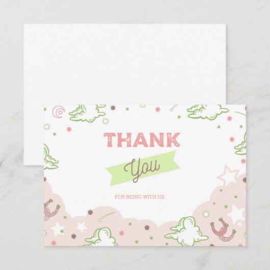 Cowgirl First Rodeo Birthday Dank je wel Kaart (Voorkant / Achterkant)