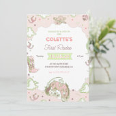 Cowgirl First Rodeo Birthday Uitnodiging (Staand voorkant)