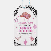 Cowgirl First Rodeo Birthday – Western Style Cadeaulabel (Voorkant)