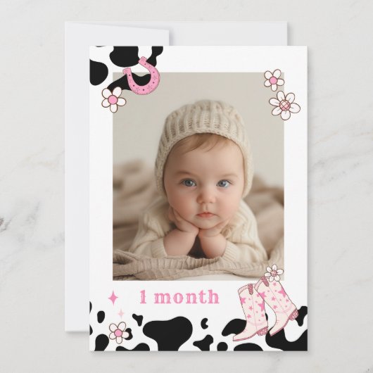 Cowgirl First Rodeo Photo maandelijkse bannerkaart Kaart (Voorkant)