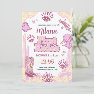 Cowgirl First Rodeo Westerne uitnodiging