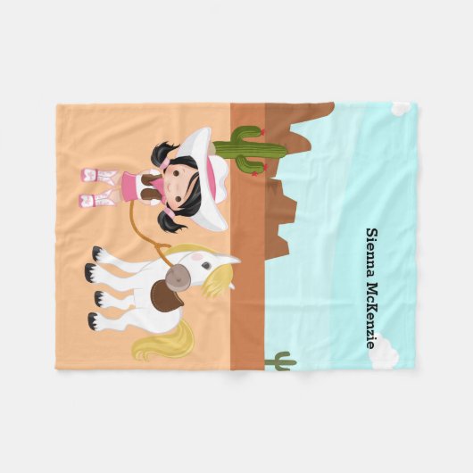 Cowgirl Fleece Deken (Voorkant (Horizontaal))