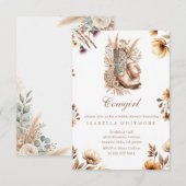 Cowgirl Floral Boots Bridal Shower Invitation Bedankkaart (Voorkant / Achterkant)