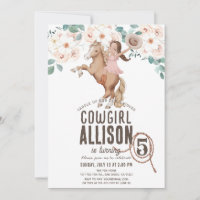 Cowgirl Floral Rodeo Westerne Pony Ride Birthday