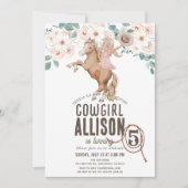 Cowgirl Floral Rodeo Westerne Pony Ride Birthday Kaart (Voorkant)