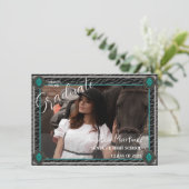 Cowgirl Foto Plat Aankondigingskaart in Westerse S Aankondiging (Staand voorkant)