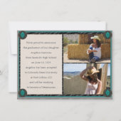 Cowgirl Foto Plat Aankondigingskaart in Westerse S Aankondiging (Achterkant)