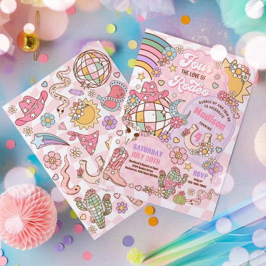 Cowgirl Four De liefde van Rodeo 4e verjaardag Kaart