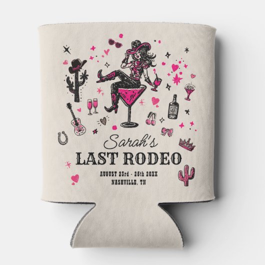 Cowgirl Fun Nash Bash Bachelorette Laatste Rodeo Blikjeskoeler (Achterkant)