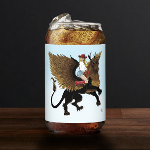 Cowgirl Gevleugelde Leeuw Fantasy Red Blikvorm Glas