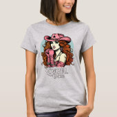 Cowgirl Glam Pink Coquette Rodeo Diva T-shirt (Voorkant)