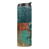 Cowgirl Glitter Monogram Thermal Tumbler Thermosbeker (Gedraaid links)