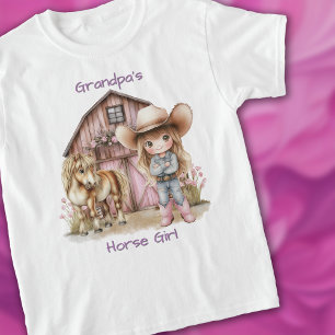 Cowgirl Grandpas Paardenmeisje Roze Country Barn P T-shirt