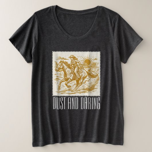 Cowgirl Grote Maat T-shirt (Design voorkant)