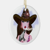 COWGIRL "Hair Diva" Keramisch Ornament (Rechts)