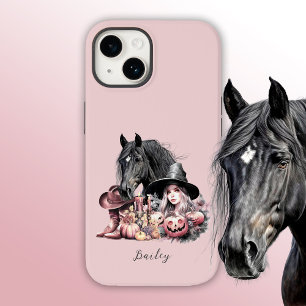 Cowgirl Halloween paard roze zwart girly Case-Mate iPhone 14 Hoesje