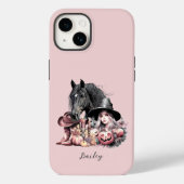 Cowgirl Halloween paard roze zwart girly Case-Mate iPhone Case (Achterkant)