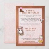 Cowgirl Halloween Party Invitation Kaart (Voorkant / Achterkant)