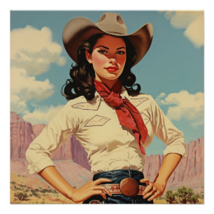 Cowgirl harten in elke steek: Wild West fluistert Perfect Poster