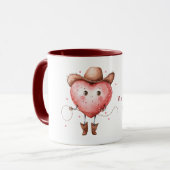 Cowgirl Hat Boots Heart Valentine's Day Mok (Voorkant links)