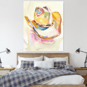 Cowgirl Hat Wall Art Canvas Afdruk (Insitu (Slaapkamer))