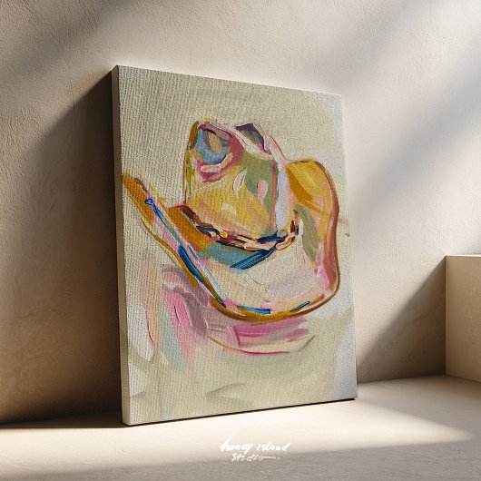 Cowgirl Hat Wall Art Canvas Afdruk