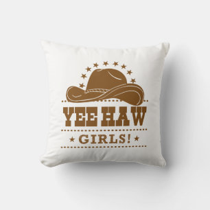 Cowgirl Hoed Ontwerp voor Meisjes Yee Haw Kussen