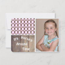 Cowgirl Hoefijzer Birthday Fotouitnodiging