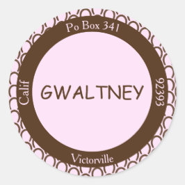 Cowgirl Hoefijzer Pink | Bruine enveloppe - Afdich Ronde Sticker