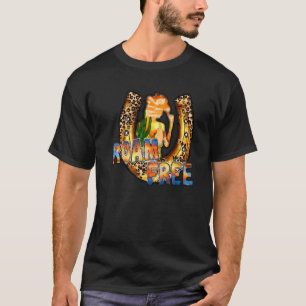 Cowgirl Hoefijzer Zwerven Vrije Wilde Ziel Western T-shirt