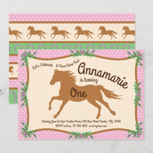 Cowgirl Horse Pony Birthday-uitnodigingen Kaart