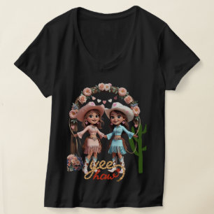 Cowgirl-huwelijksfeest – Westerse esthetiek voor T-shirt