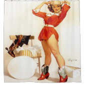 Cowgirl Iets nieuws  Western Douchegordijn (Voorkant)