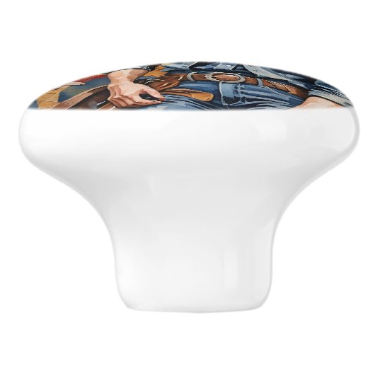 Cowgirl, "Ik heb dit." Lade handgreep Keramische Knop (Zijkant)