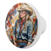 Cowgirl, "Ik heb dit." Lade handgreep Keramische Knop (Rechts)