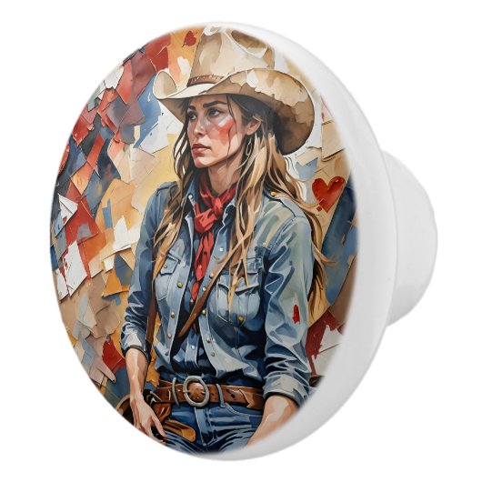 Cowgirl, "Ik heb dit." Lade handgreep Keramische Knop (Rechts)