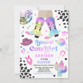 Cowgirl in de kosmische ruimte Disco Rodeo Birthda Kaart (Voorkant)