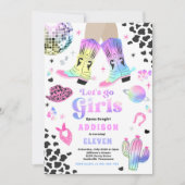 Cowgirl in de kosmische ruimte Disco Rodeo Birthda Kaart (Voorkant)