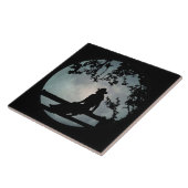 Cowgirl in Full Moon Art Tegel Tegeltje (Zijkant)