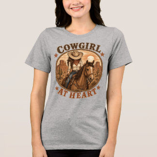 Cowgirl in hart Western paardrijder Tri-Blend Shirt