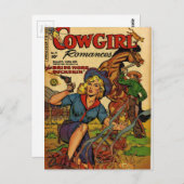 Cowgirl in het bereik briefkaart (Voorkant / Achterkant)