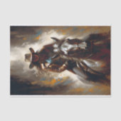 Cowgirl in Leather on Dark Horse Decoupage Tissuepapier (Voorkant)