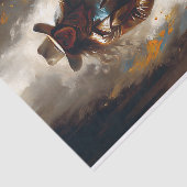 Cowgirl in Leather on Dark Horse Decoupage Tissuepapier (Detail)